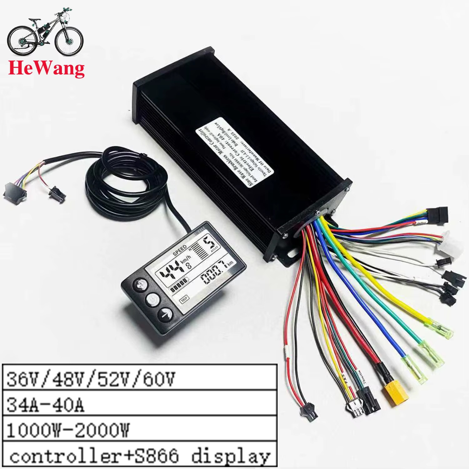36V 48V 52V 64V 40A 3mode sine wave 1000-2000W brushless motor controller with N