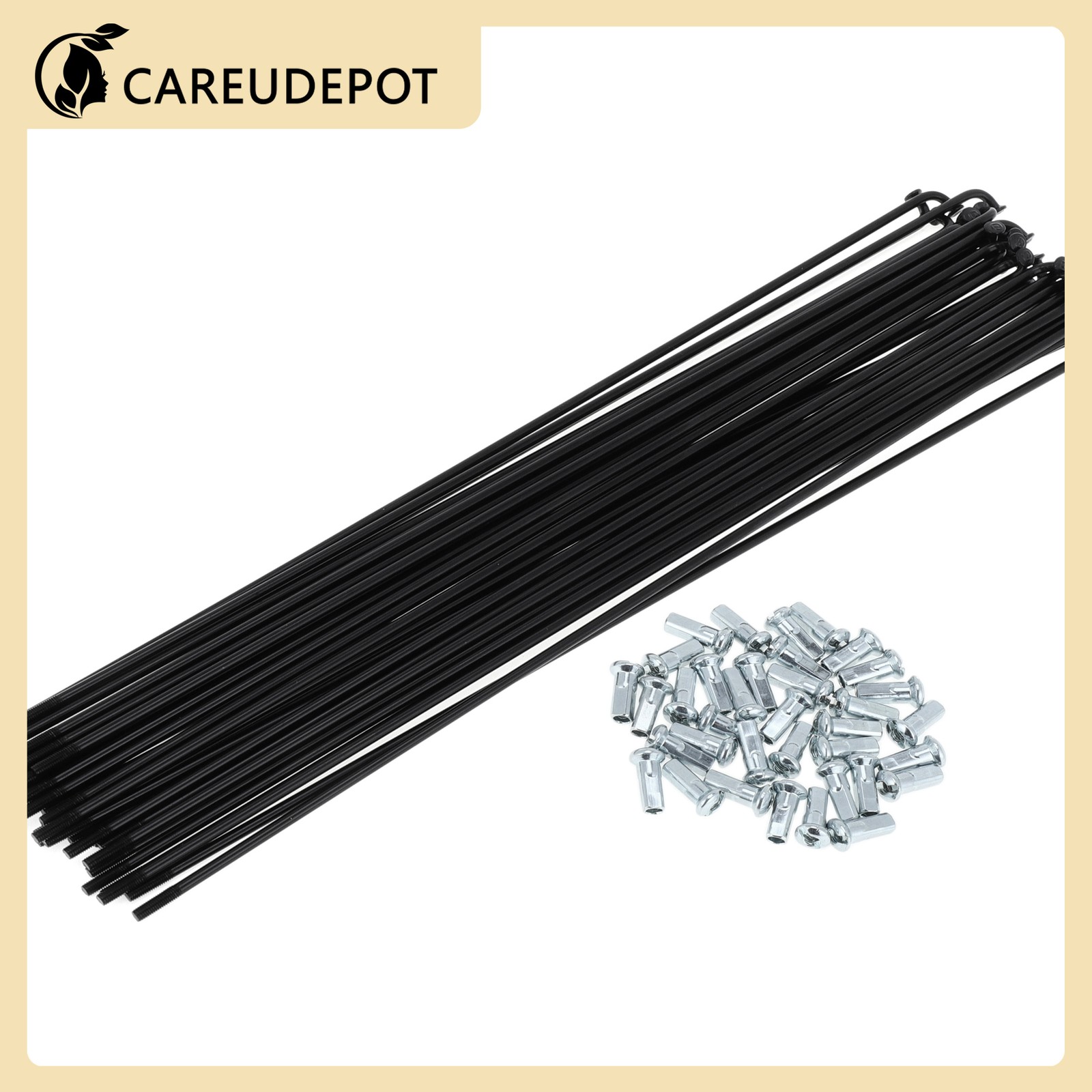 12G 270mm Length Bicycle Spokes Nipple Carbon Steel Black Universal