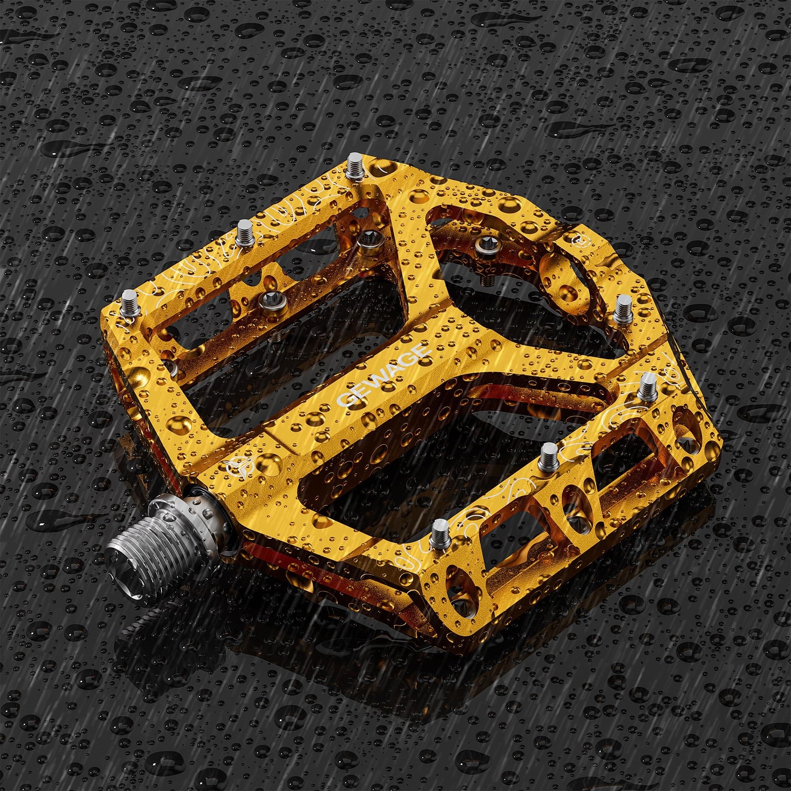 Road/Mountain Bike Pedals -Non-Slip Bicycle Flat Pedals Aluminum 9/16″ – 3 Se…