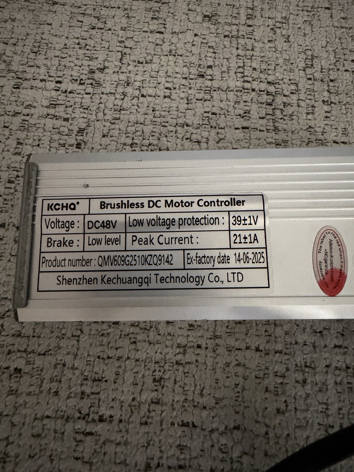 KCHQ 48V 21A Brushless DC Motor Electric Bike Controller, Silver Aluminum