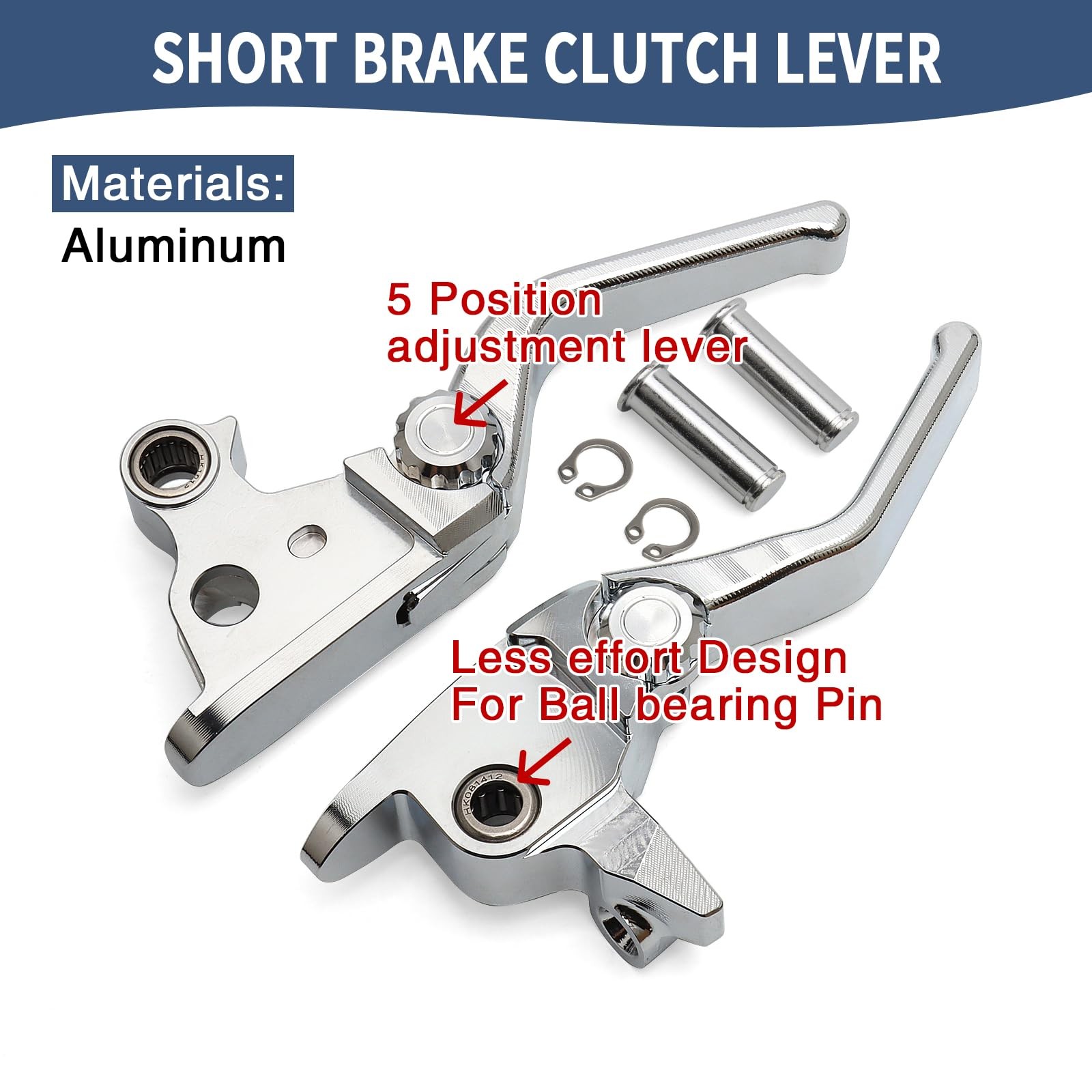 Motorcycle Levers Brake Clutch Handle Lever Adjustable Fit for Harley 2008-2013
