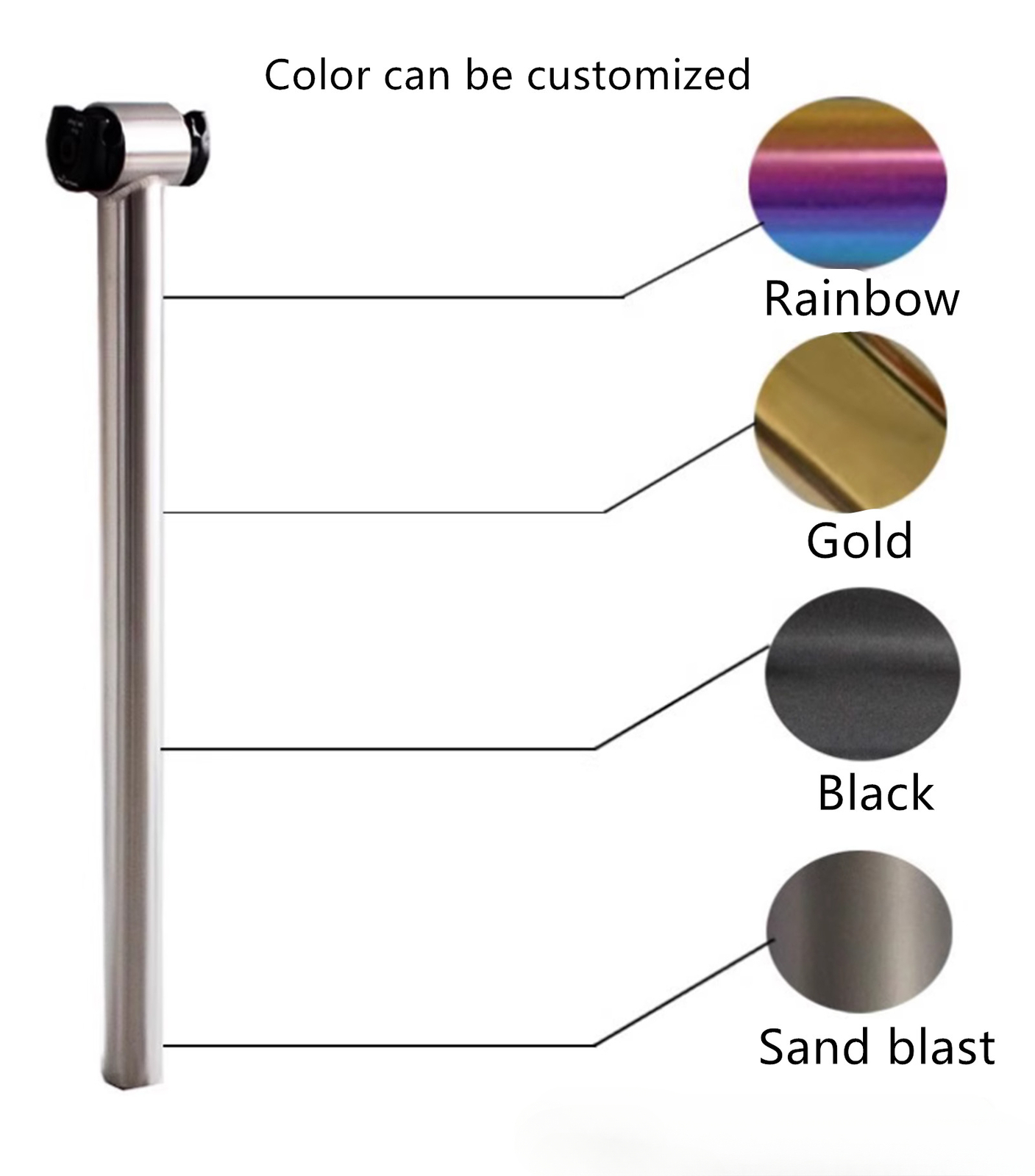 27.2/30.9/31.6 x 350/400mm Titanium alloy Seatpost Bicycle Bike Setback MTB Tube