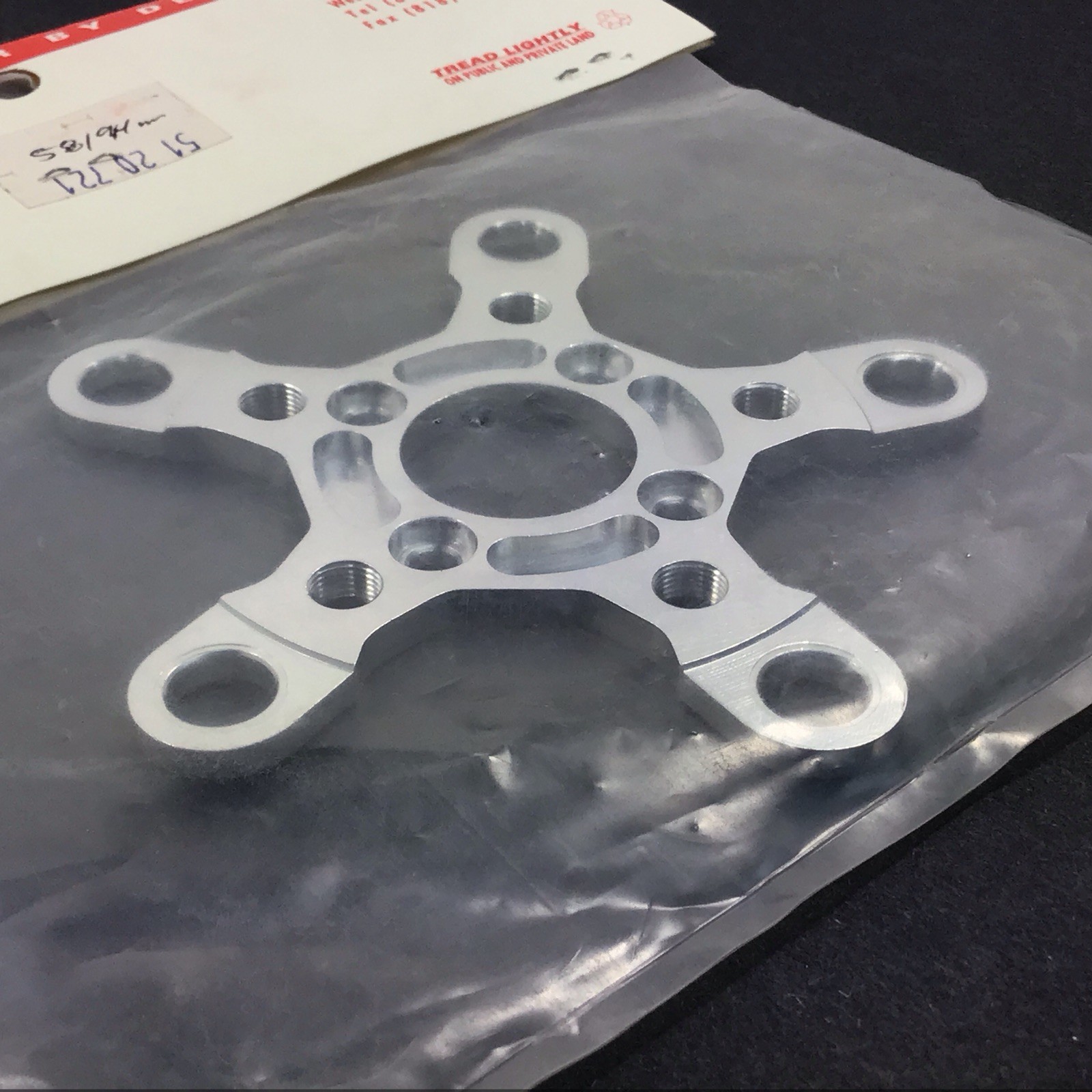 Adventure Components AC Crank Spider 5-Bolt 58/94mm Silver NOS Vintage MTB