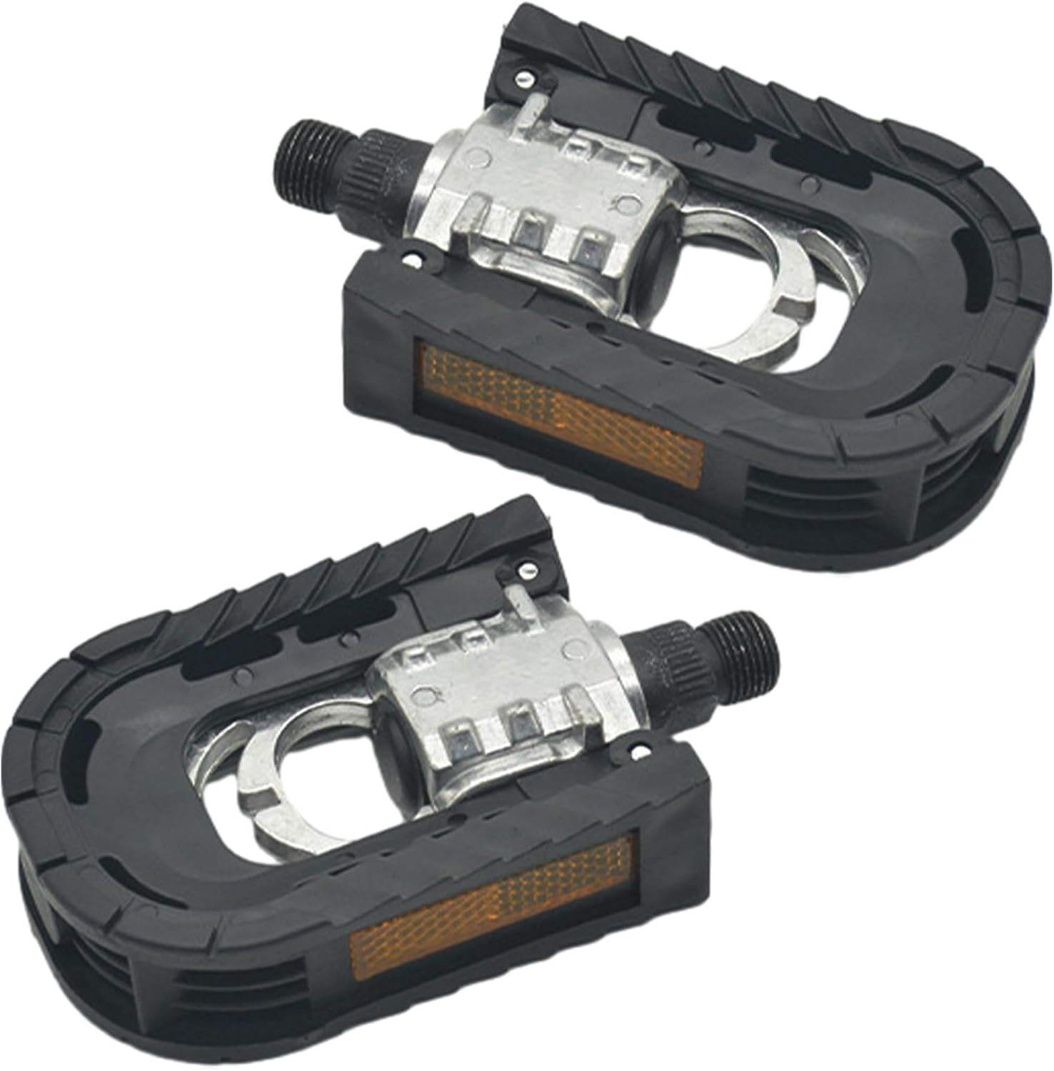 Folding Aluminum Bike Pedals with Reflective Strips for MTB & E-Bikes