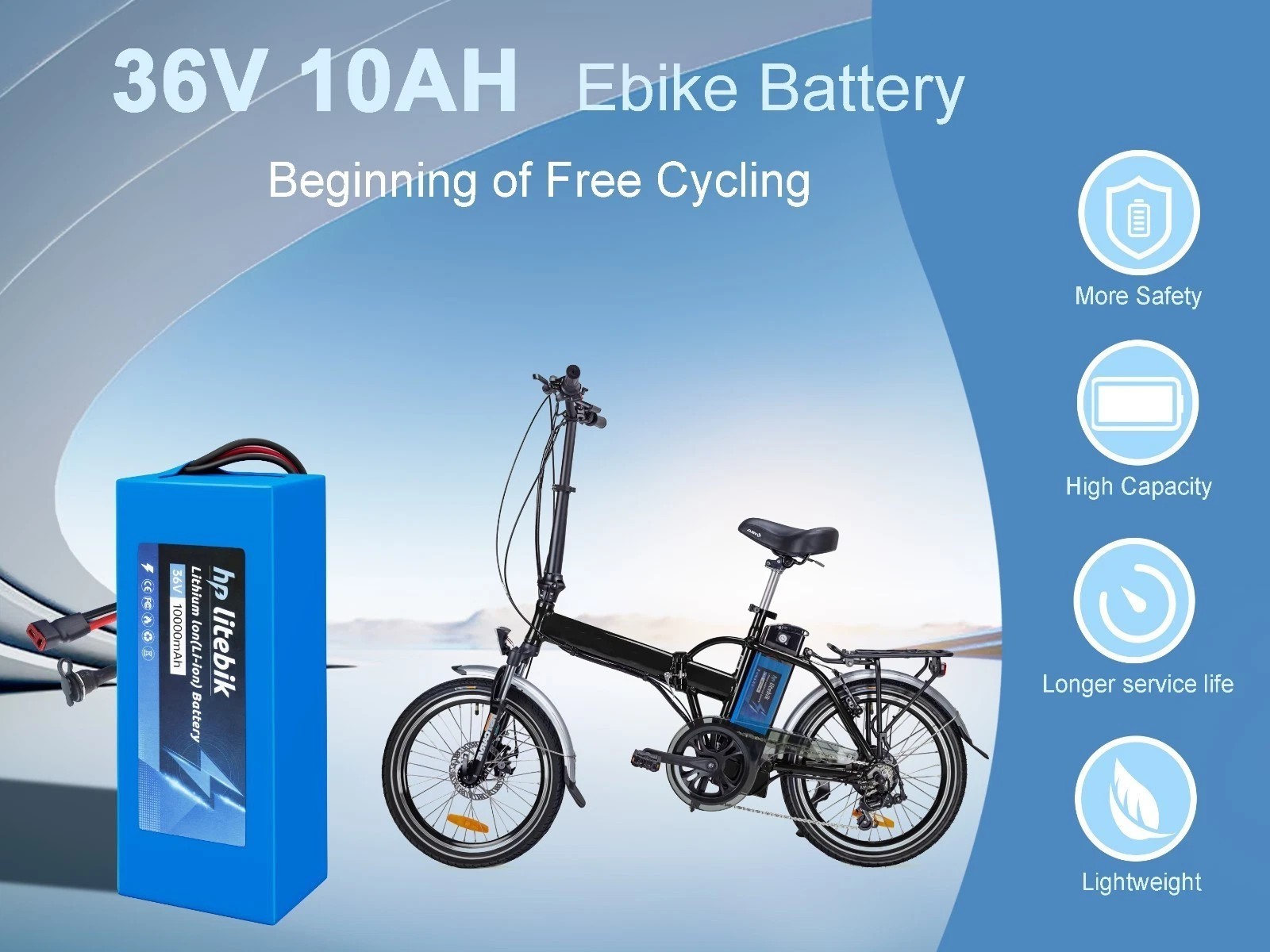 36V eBike battery Lithium 10Ah/14Ah/20Ah Electric bicycle 100W-1000W Motors BMS