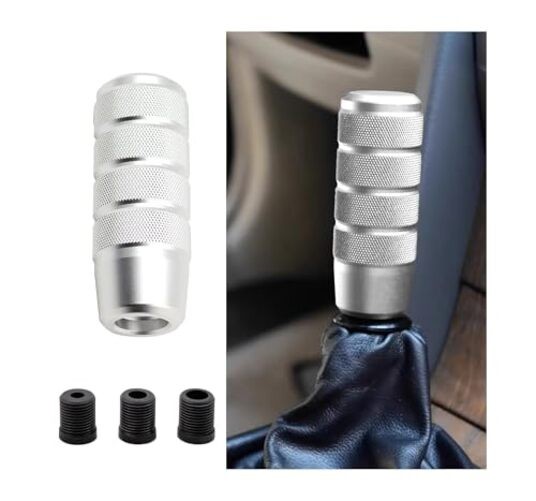 95mm/3.74″ Car Shifter Knob, Aluminum Weighted Automotive Gear Shift Silver