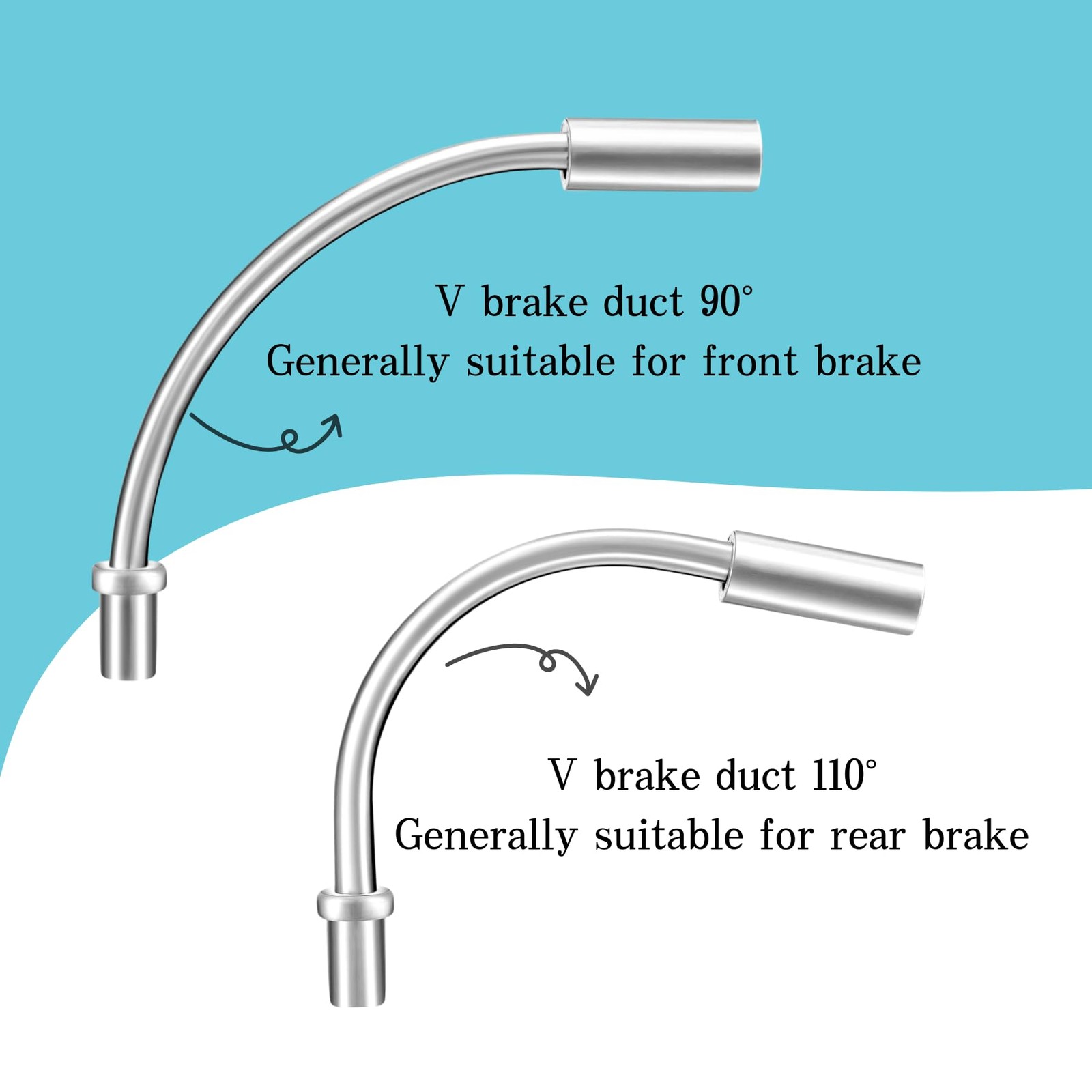 Bike V Brake Noodle Cable Guide Pipe, Bicycle Brake Pipe with Rubber Boots fo…