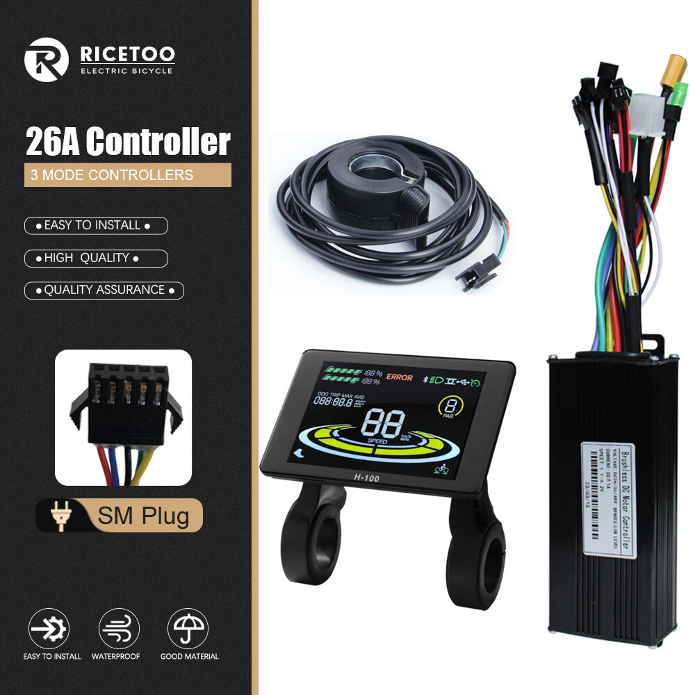 Ebike 3 Mode Sine Wave Controlle 17A 26A 30A 40A with Color S-100/H-100 Display