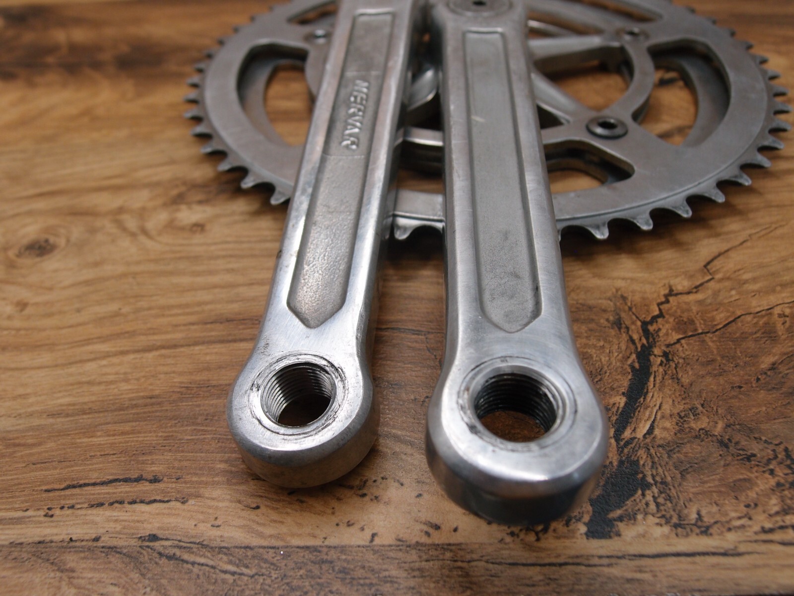 1970s NERVAR double crankset for road bike made in France 52/47 T 170 mm