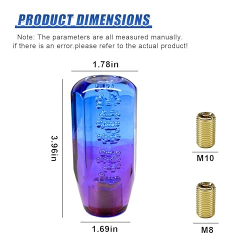Craedli Car Gear Shift Knob, Acrylic Automotive Gear Shift Stick Head with Blue