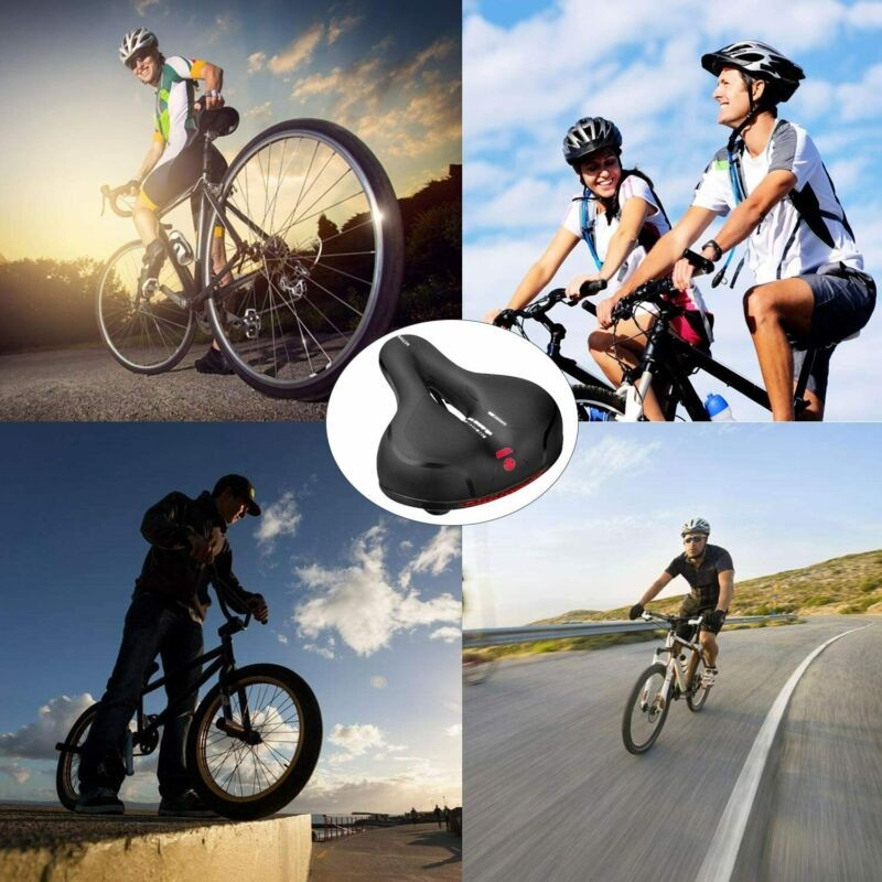 Comfort Bike Seat Cushion Soft Gel Extra Wide Big Bum Bicycle Saddle Pad Sporty