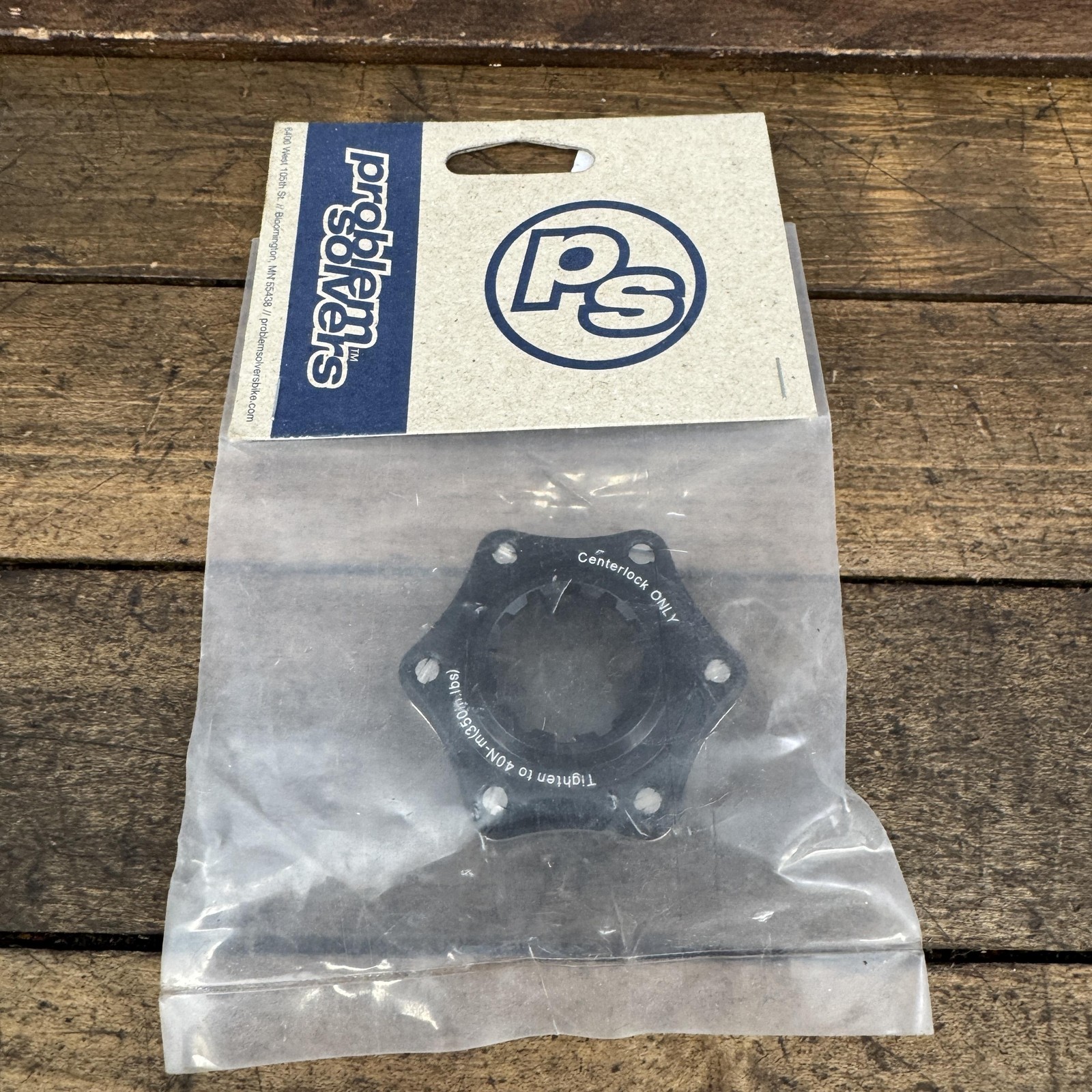 Problem Solvers Centerlock Rotor Adapter 6-Bolt Black 60g Disc Bike Part