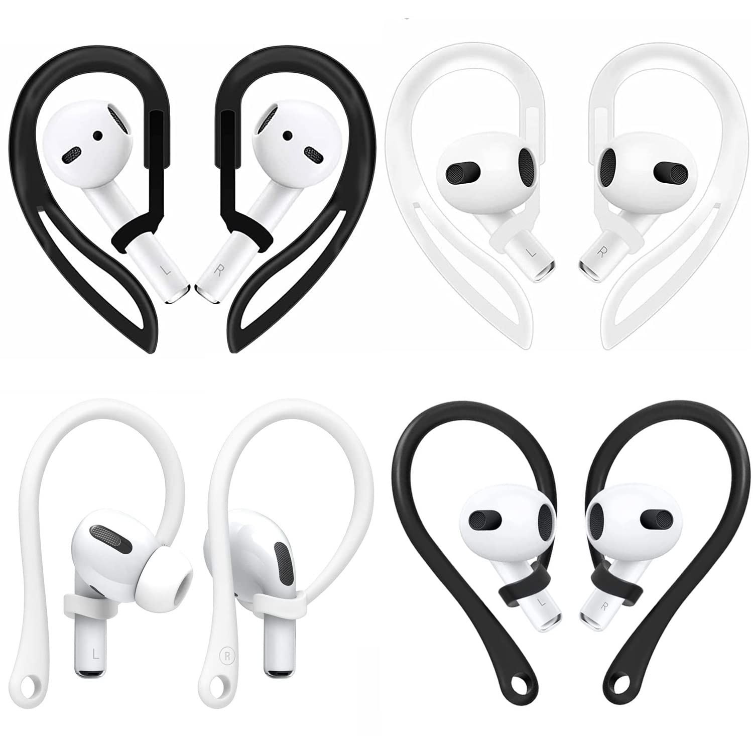 Ear Hooks for AirPods Pro 1 2 3 Anti Slip Sports Fit 4 Pairs