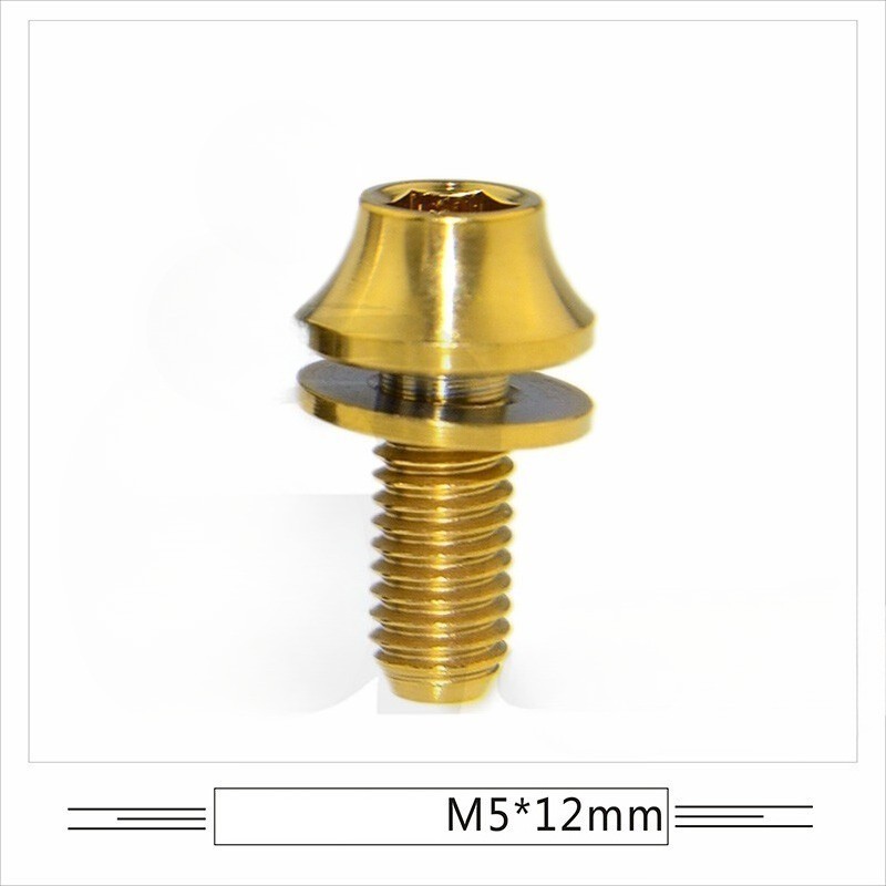 M5 Titanium Bolts with Washer MTB Road Bike Water Bottle Cage Mount Screws 12mm