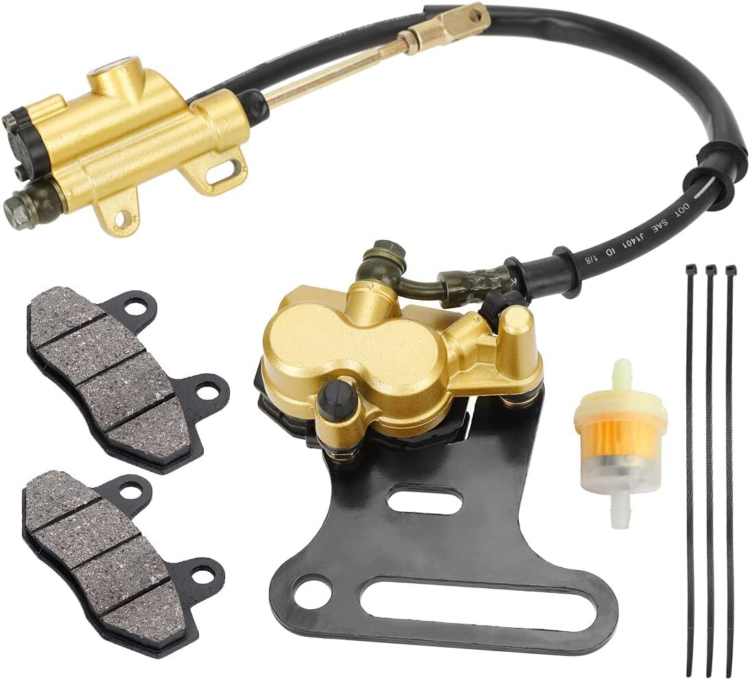 12mm Rear Disc Hydraulic Brake Master Cylinder Caliper Assembly Pad for 70cc …