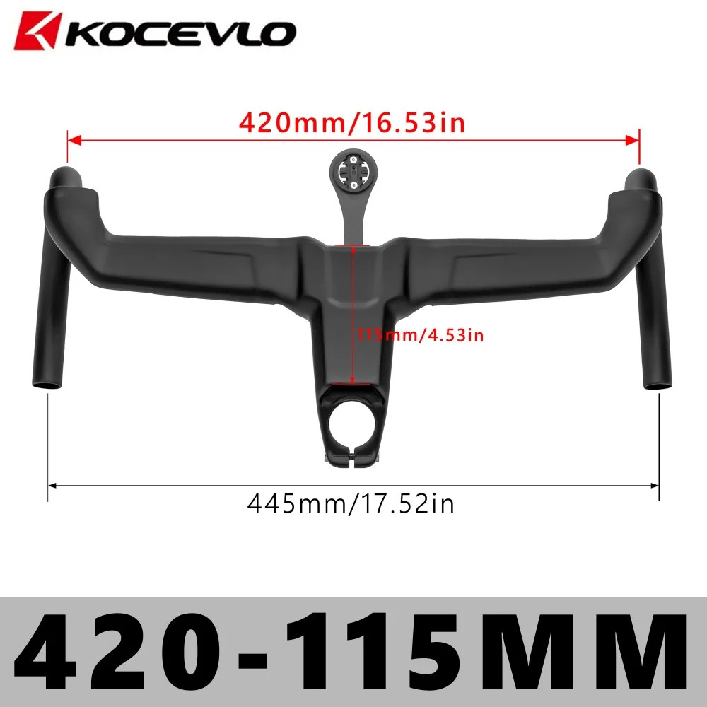 Road Bike Carbon Integrated Handlebar 28.6/31.8mm with Spacers Internal Cables