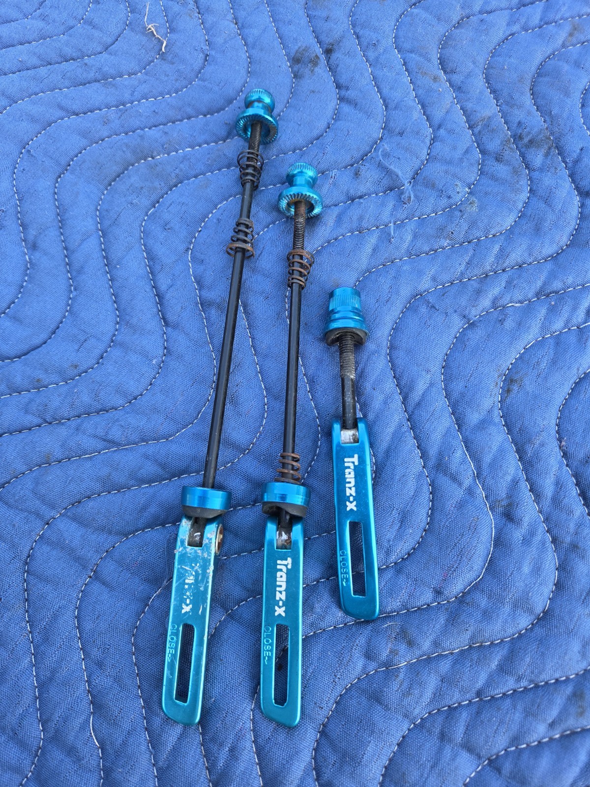 TRANZ X Vintage Blue MTB QR Skewers Quick Release Set Mountain Bicycle Ringle