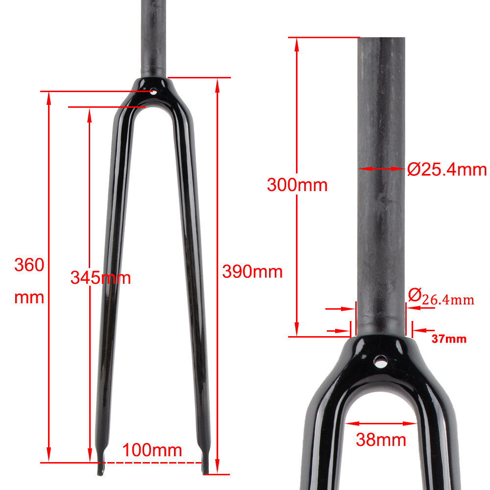 700C bicycle 1in Threadless Road Bike Carbon fiber Fork 1″ ( 25.4 mm ) gloss