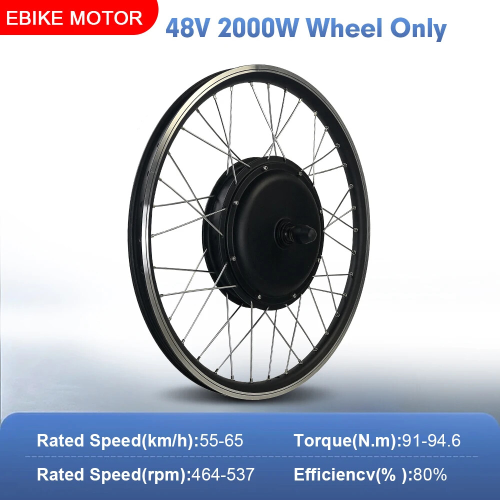 E-bike Conversion Kit 48V 2000W Brushless Gearless Front Rear Hub Motor Wheel