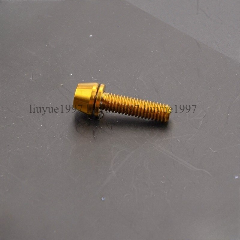 Titanium Bolt M5x16 18 20 25mm Taper Hex Head with Washer Ti Screw for Bike Stem