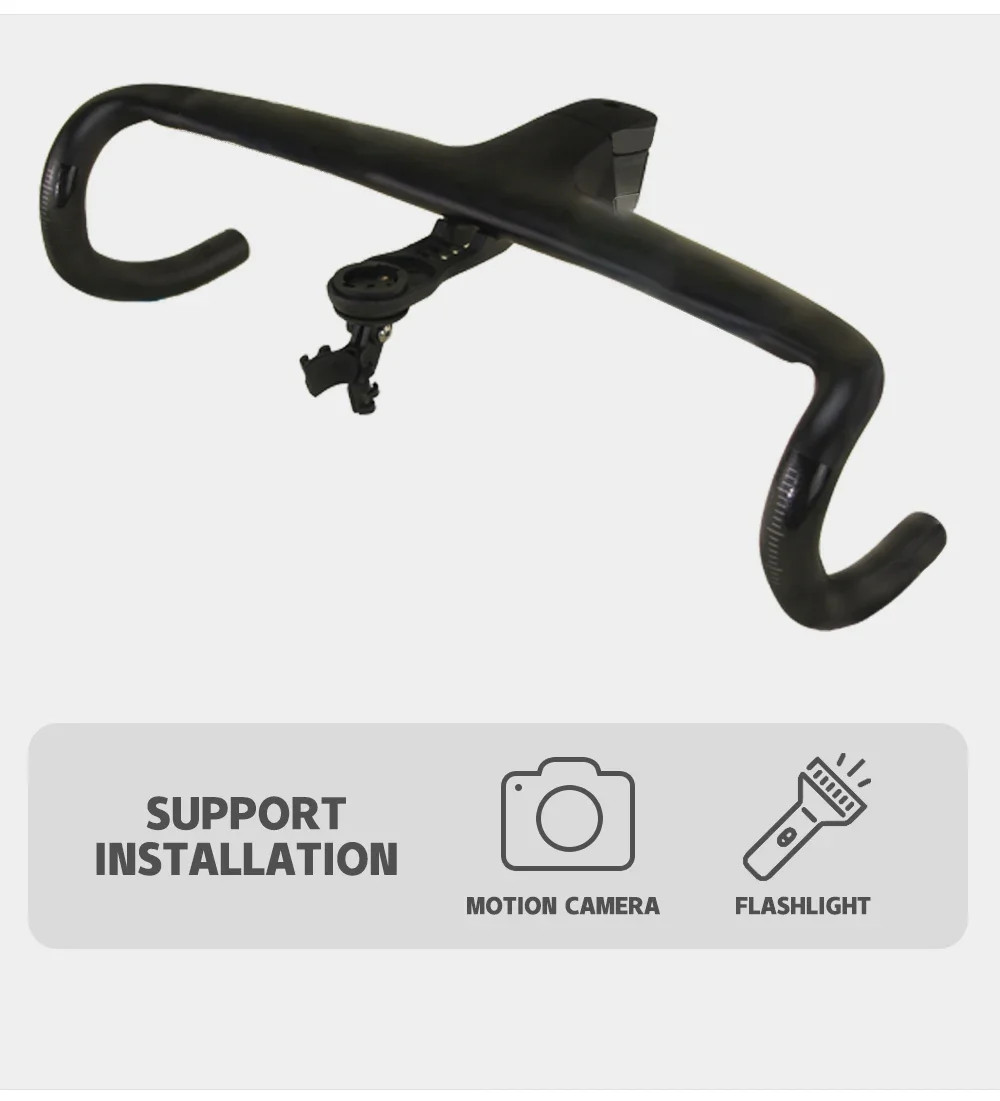 Carbon Integrated Road Bike Drop Bar Internal Routing Cable with Computer Mount