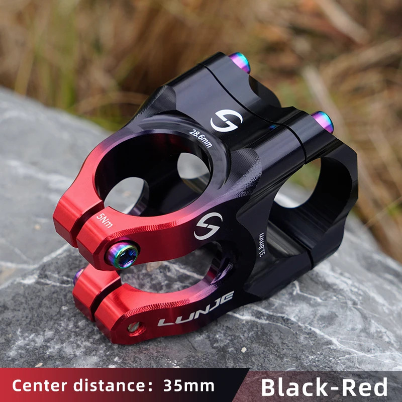 LUNJE 31.8mm MTB Bike Stem CNC Aluminum Alloy Short Handlebar Riser Road Bicycle