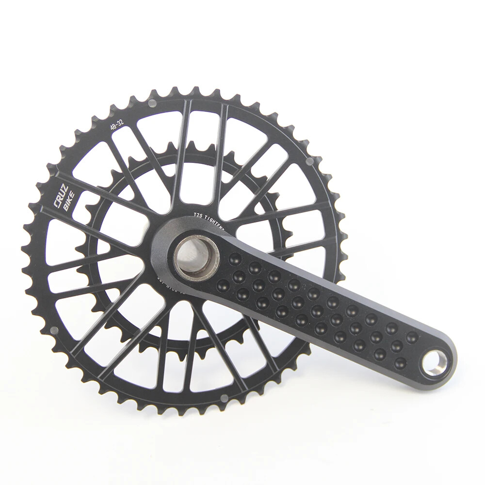 Road Bike Crankset 155/160/165/170mm Cranks with Double Chainring 46-30/48-32T