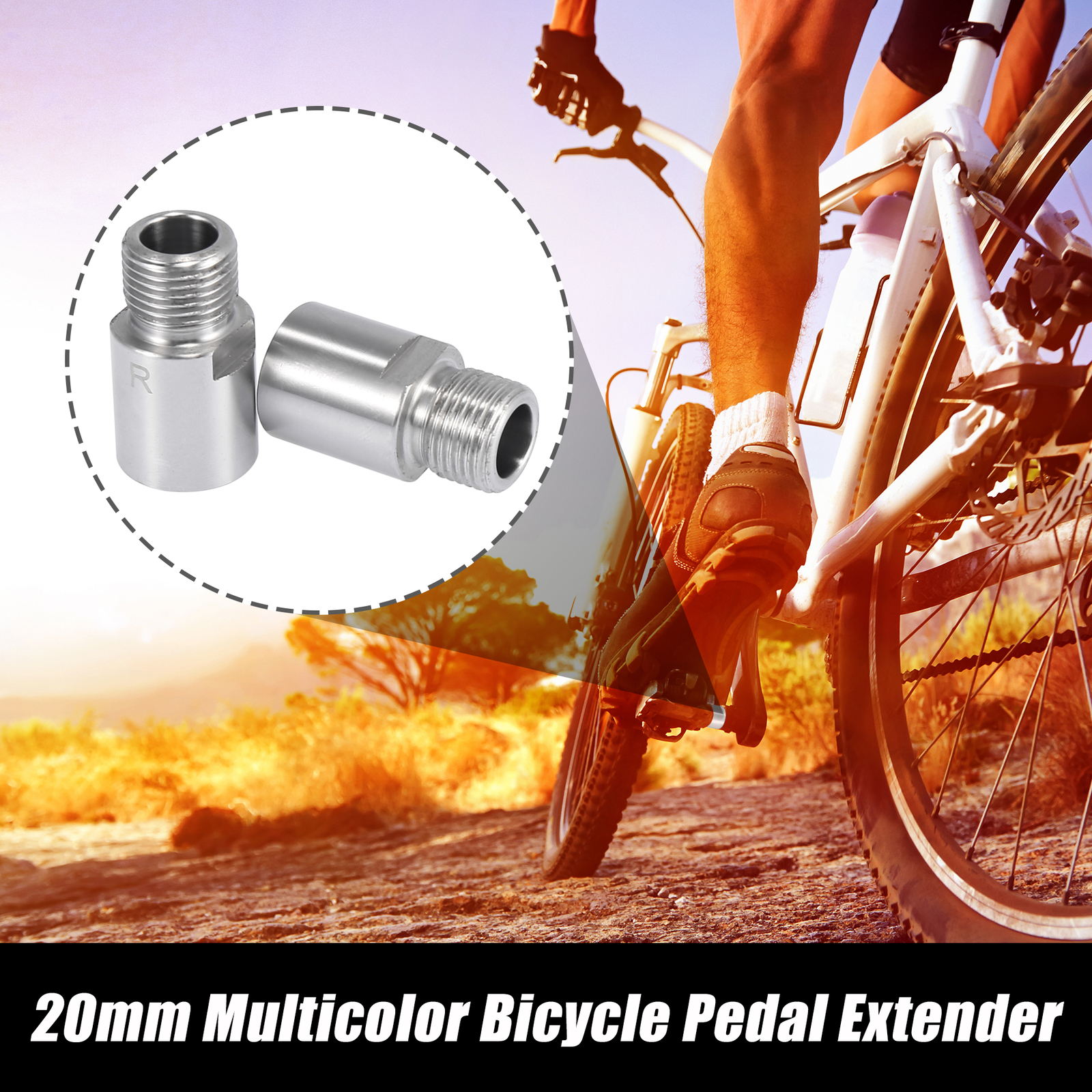 Pack(2) Bicycle Pedal Adapter Extended Pedal Spacer for 9/16″ Threaded Pedals