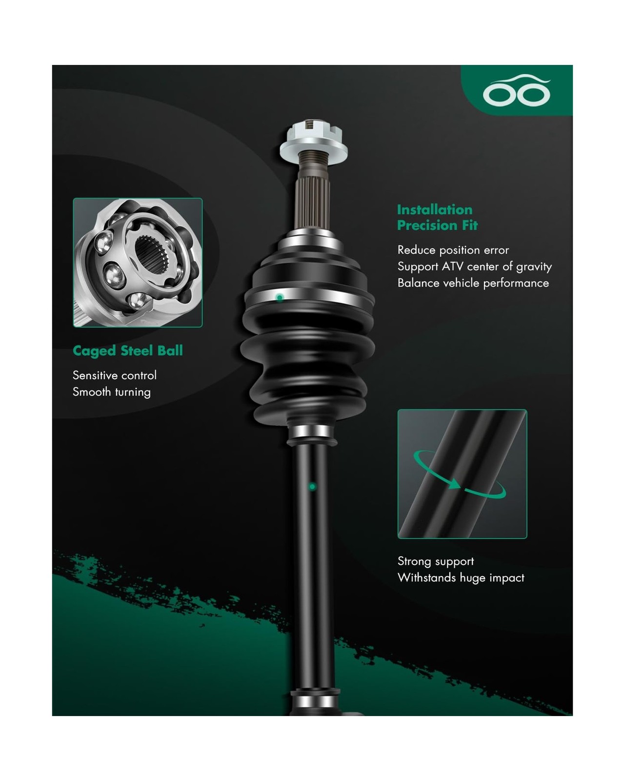 SCITOO Front CV Axle Shaft Assembly for Arctic Cat 250 300 375 400 500 | CV A…