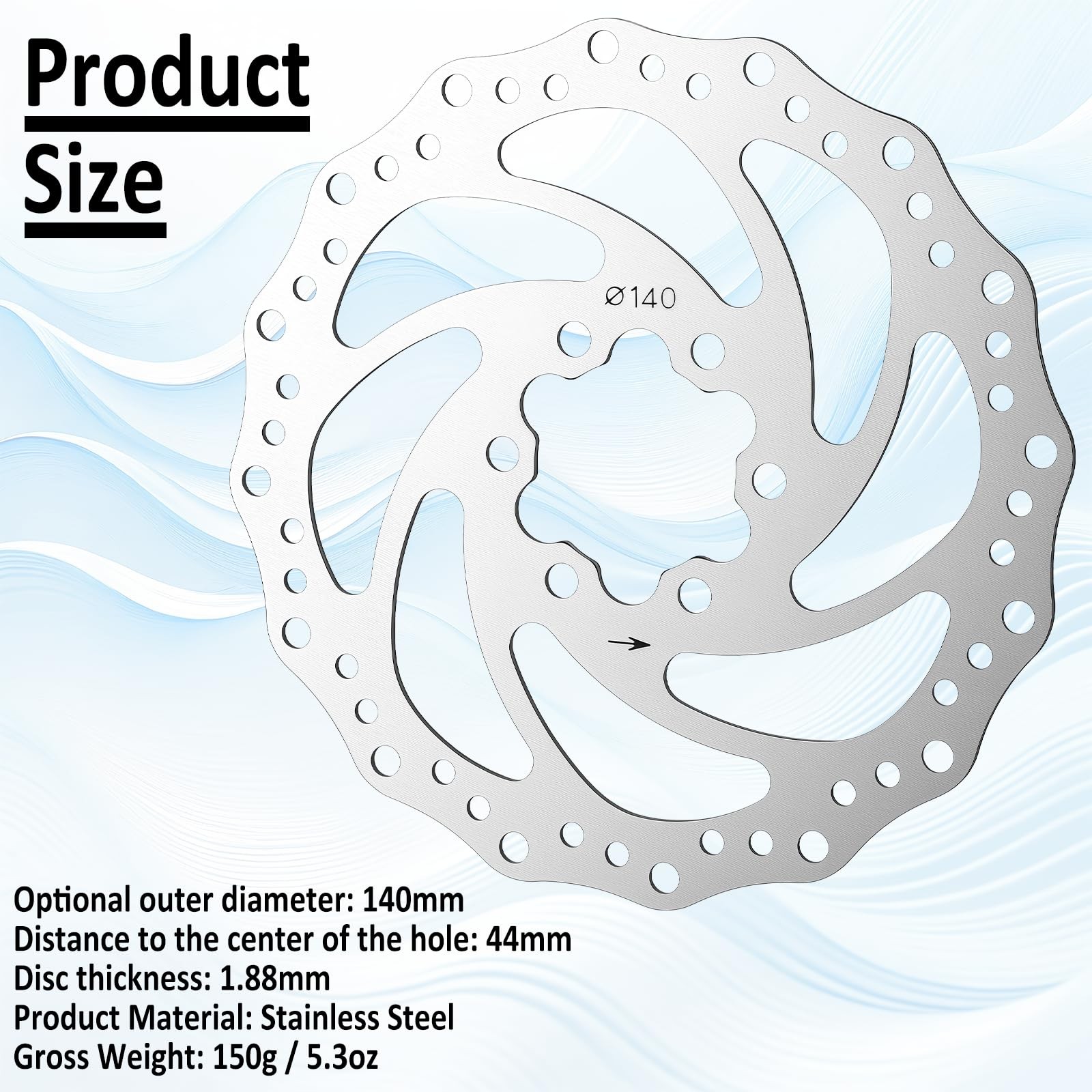 140mm Bike Disc Brakes Disc Brake Rotor with 6 Bolts Disk Brakes for Bike Ele…
