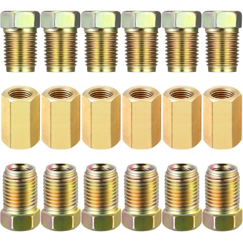 Pieces 3/8 Inch-24 Threads Brake Line Fittings Assortment for 3/16 Inch 18