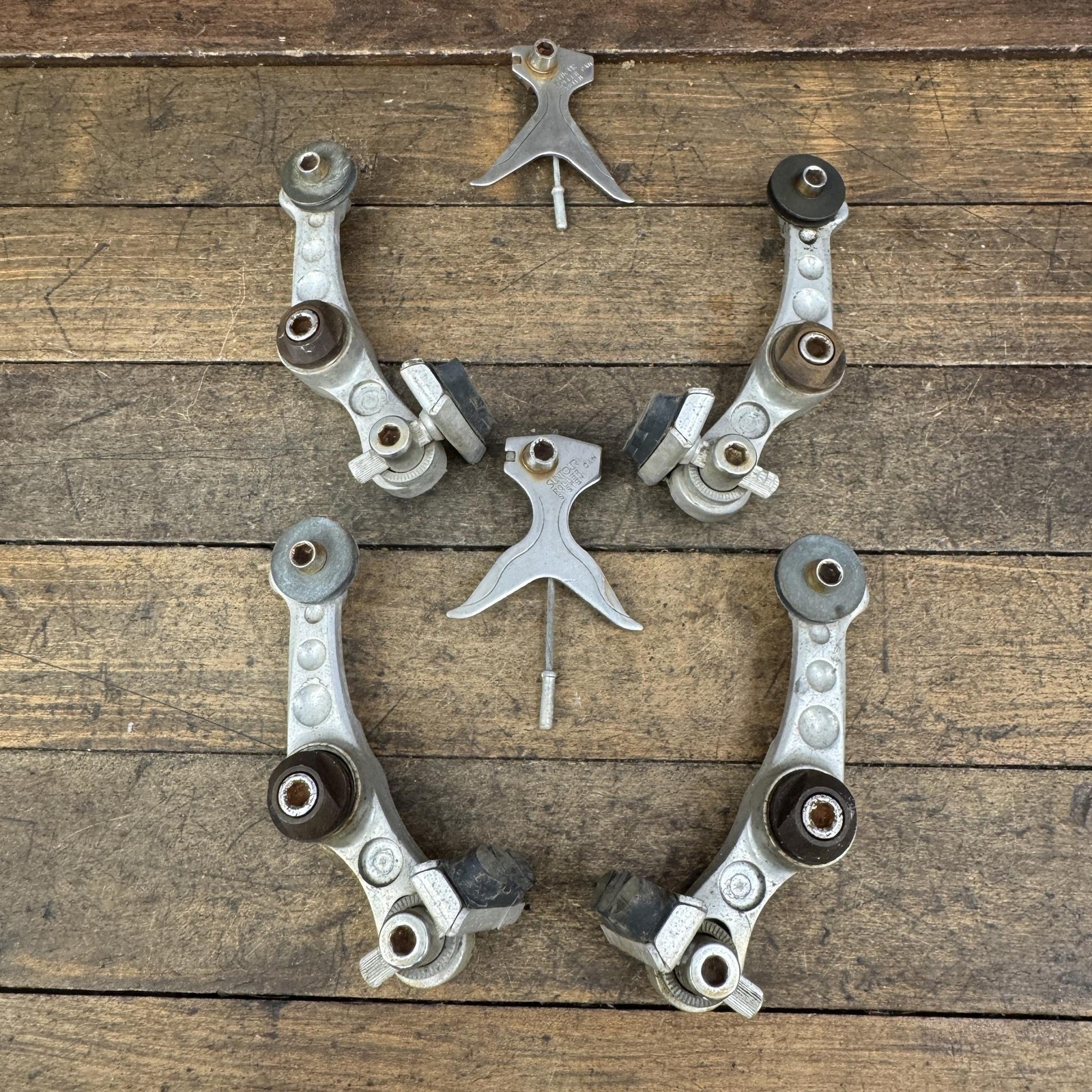 Vintage Suntour Roller Cam System Brake Set Front Rear Silver MTB Japan 80s MTB