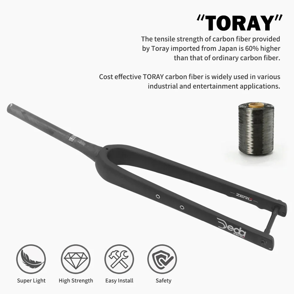 Carbon Fiber Gravel Bike Front Fork Tapered Matte 700C*45C Thru Axle 12*100m
