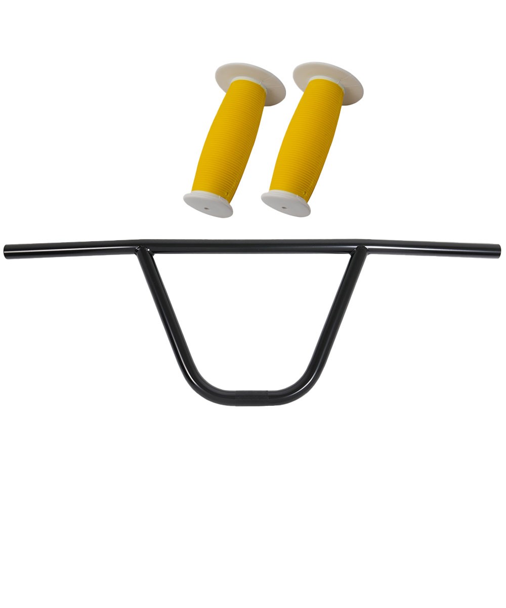 OG Lowrider CW Black Handlebar & Yellow/White Mushroom Grips