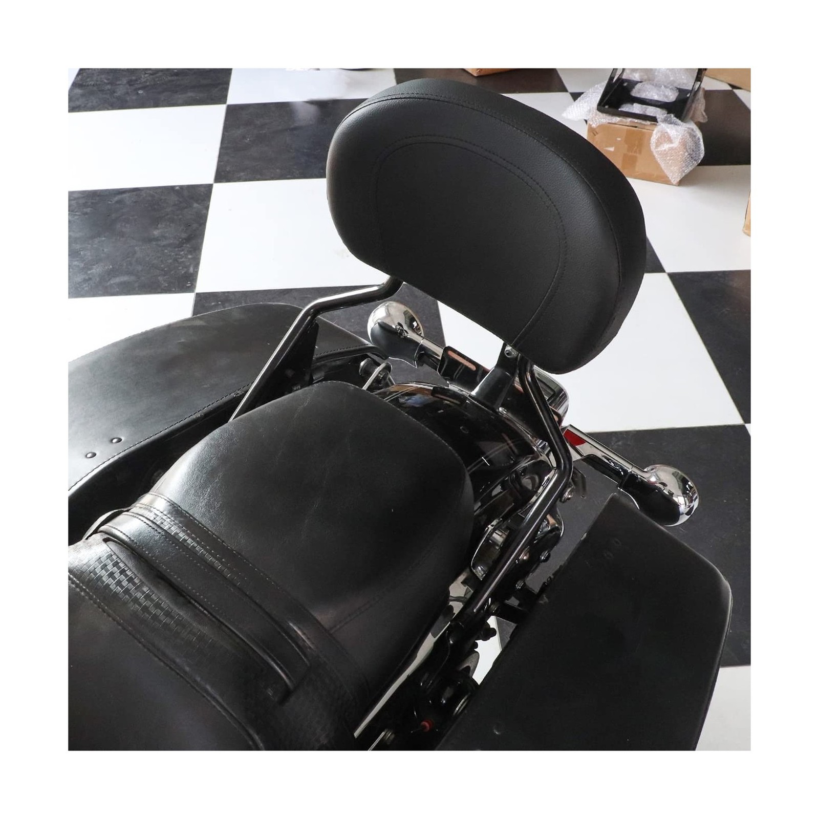 Detachable Upright Passenger Backrest Sissy Bar w/Back Rest Pad Compatible Wi…
