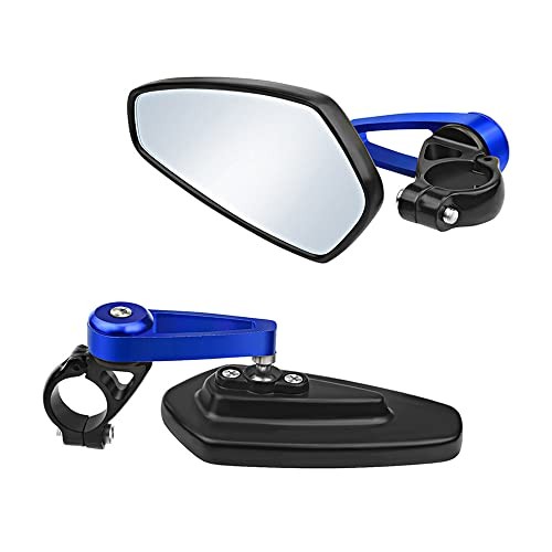 Handle Bar End Mirrors CNC Aluminum Alloy 1 Pair, Universal Rear View Black