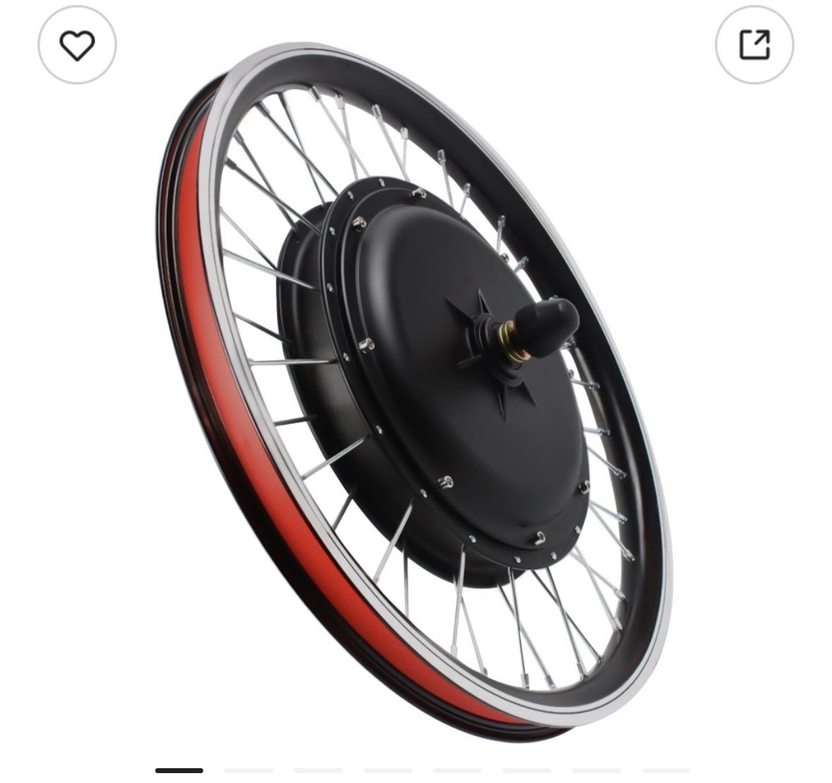 48V 1000W Electric Bike Hub Motor Spoked Wheel Rim w/ Throttle Wiring Cable