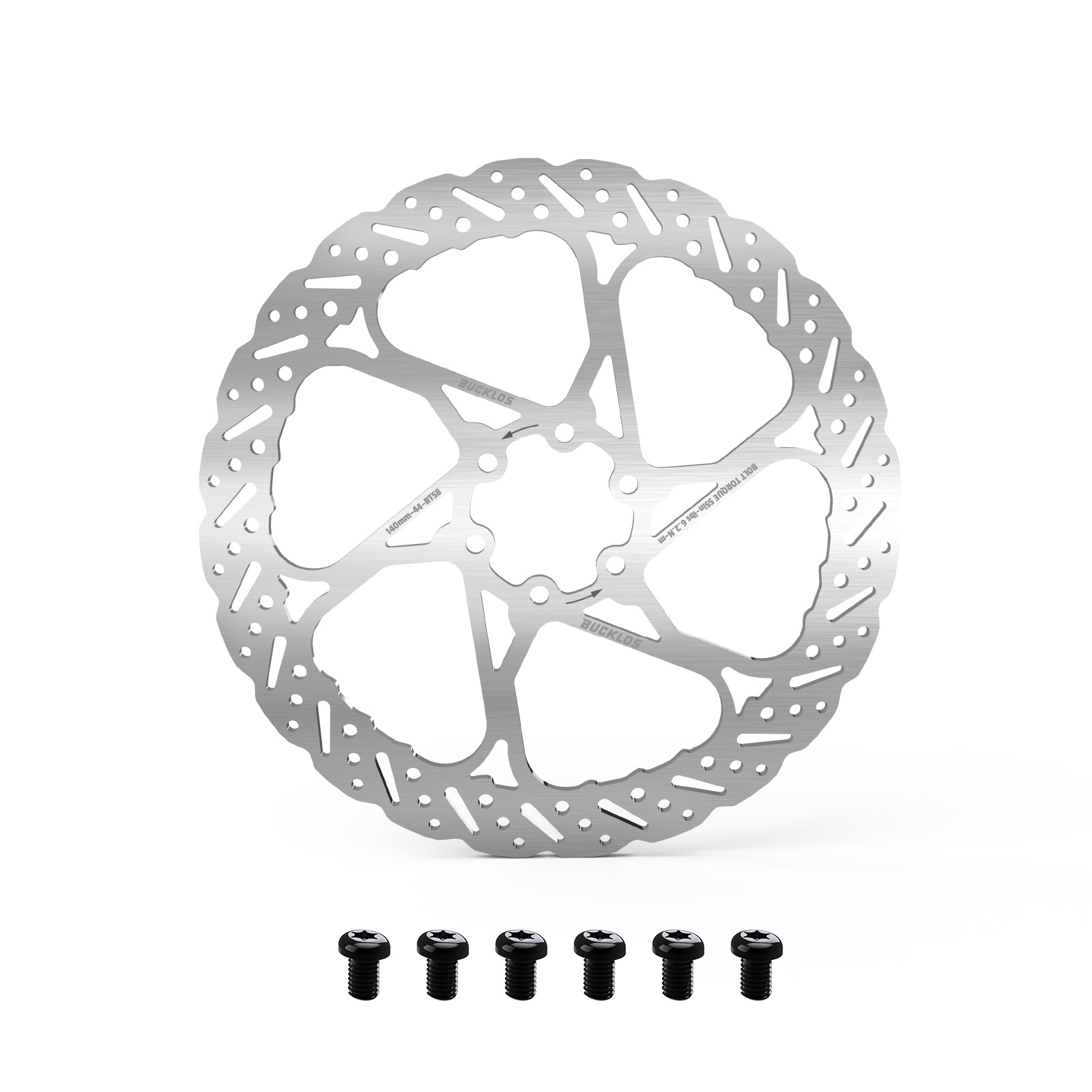 BUCKLOS Brake Rotors Hydraulic 140/160/180/203mm Road Bike 6 Bolts Bike Rotor US