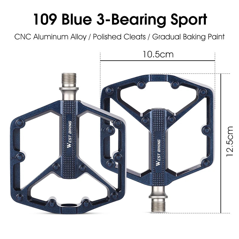 Bicycle Pedals Sealed Bearing Aluminium Alloy Cycling Non-slip MTB Flat Pedals