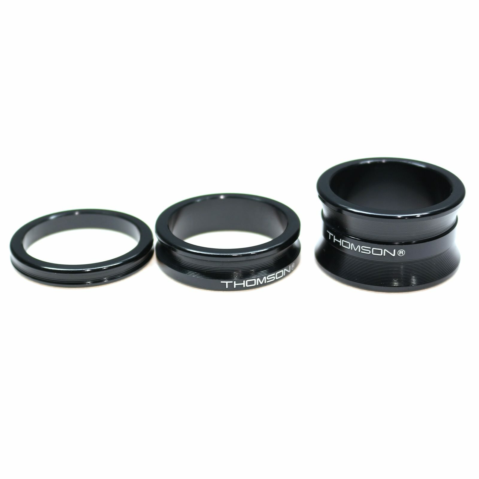 Thomson Aluminum Headset Spacer Pack, 1-1/8″ 3/Bag – Black
