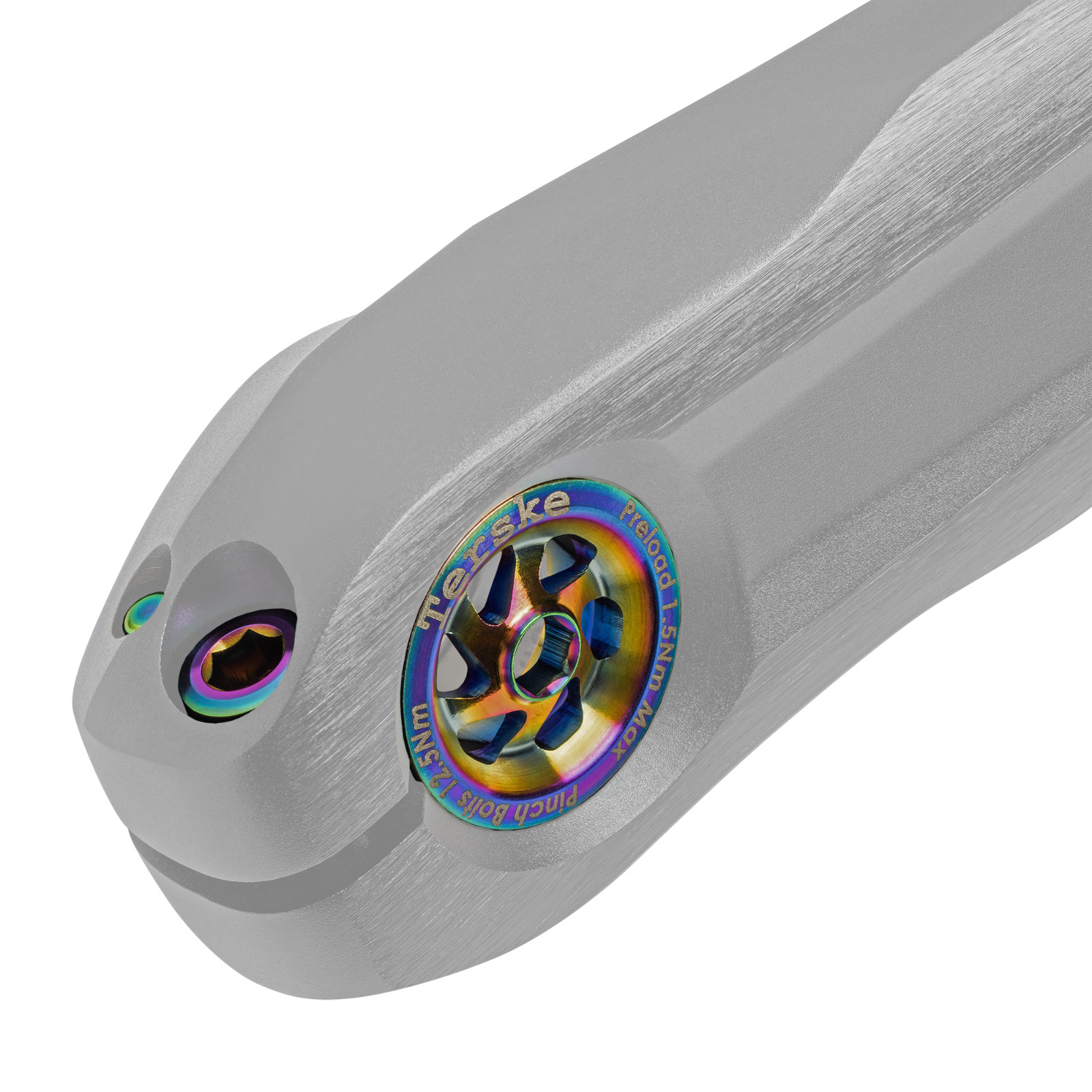 Oil Slick Titanium Preload Cap and Bolt Set for Shimano Hollowtech II Cranks
