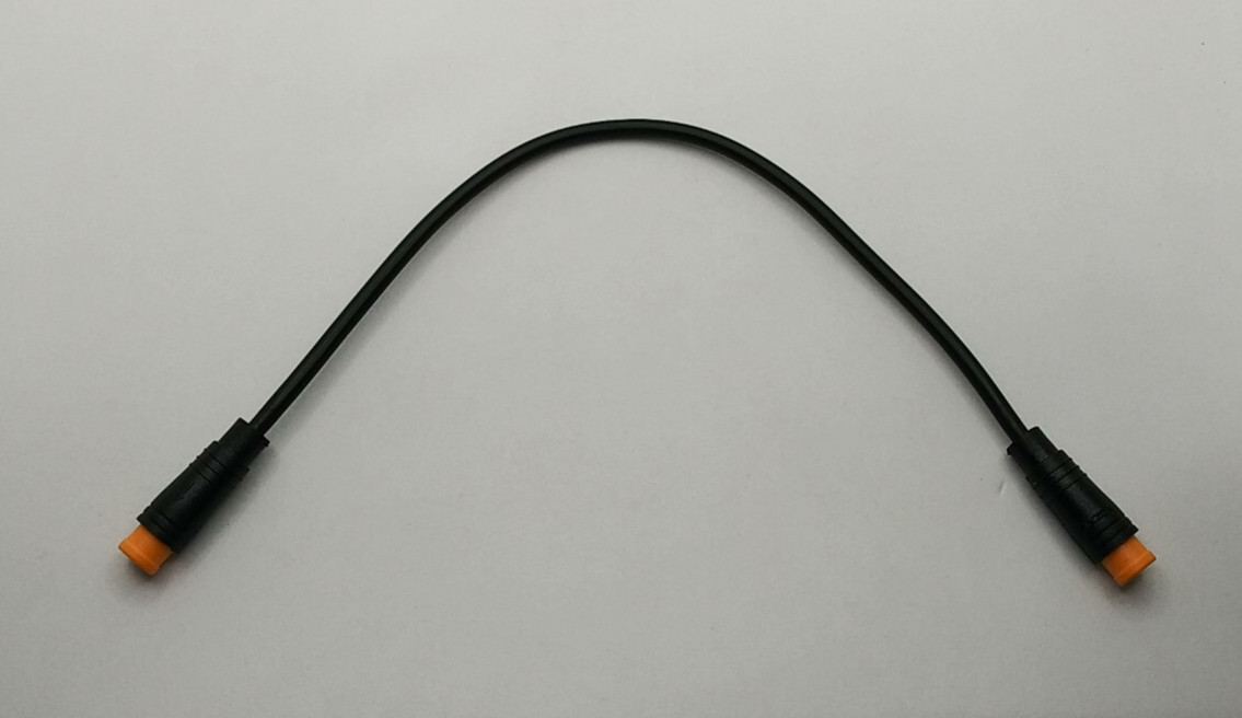 eBike 25cm Julet 3-pin yello Male to Male Extension Cable Headlight Waterproof