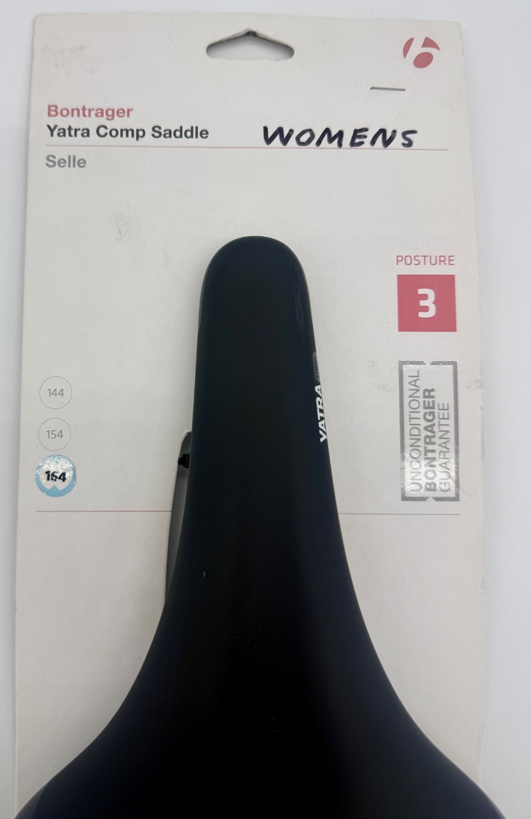 Bontrager Yatra Comp Women’s Saddle 164mm Black CrMo Rails Posture 3 New Old Sto
