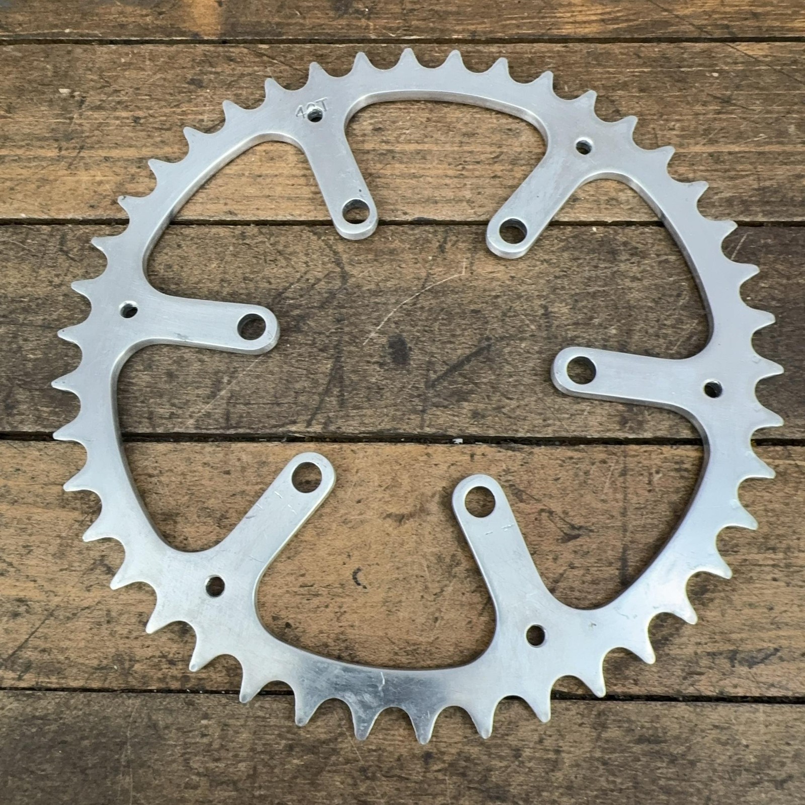 Vintage TA 48T Chainring 80 BCD 5-Arm Silver Aluminum Bike Outer 48 Tooth