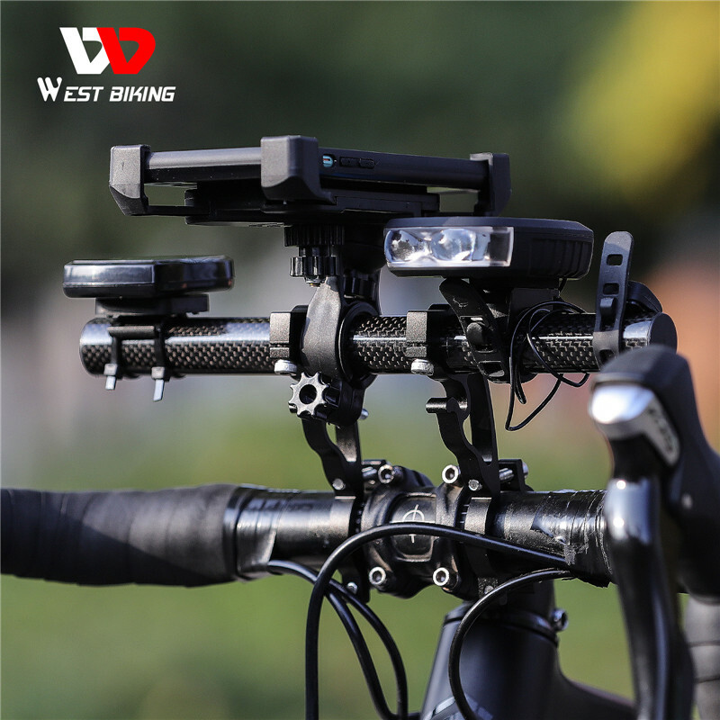 WEST BIKING Carbon Fiber Bicycle Handlebar Extension Bracket Bike Mount Holder