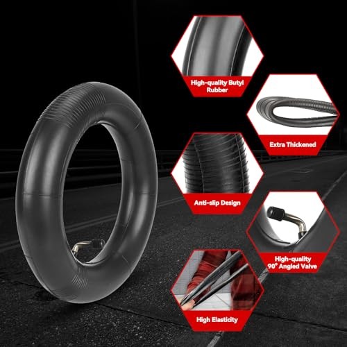 10 Inches Inner Tube 10×2.125, Thicker 2 mm Heavy-Duty Inner 90° Angled Valve