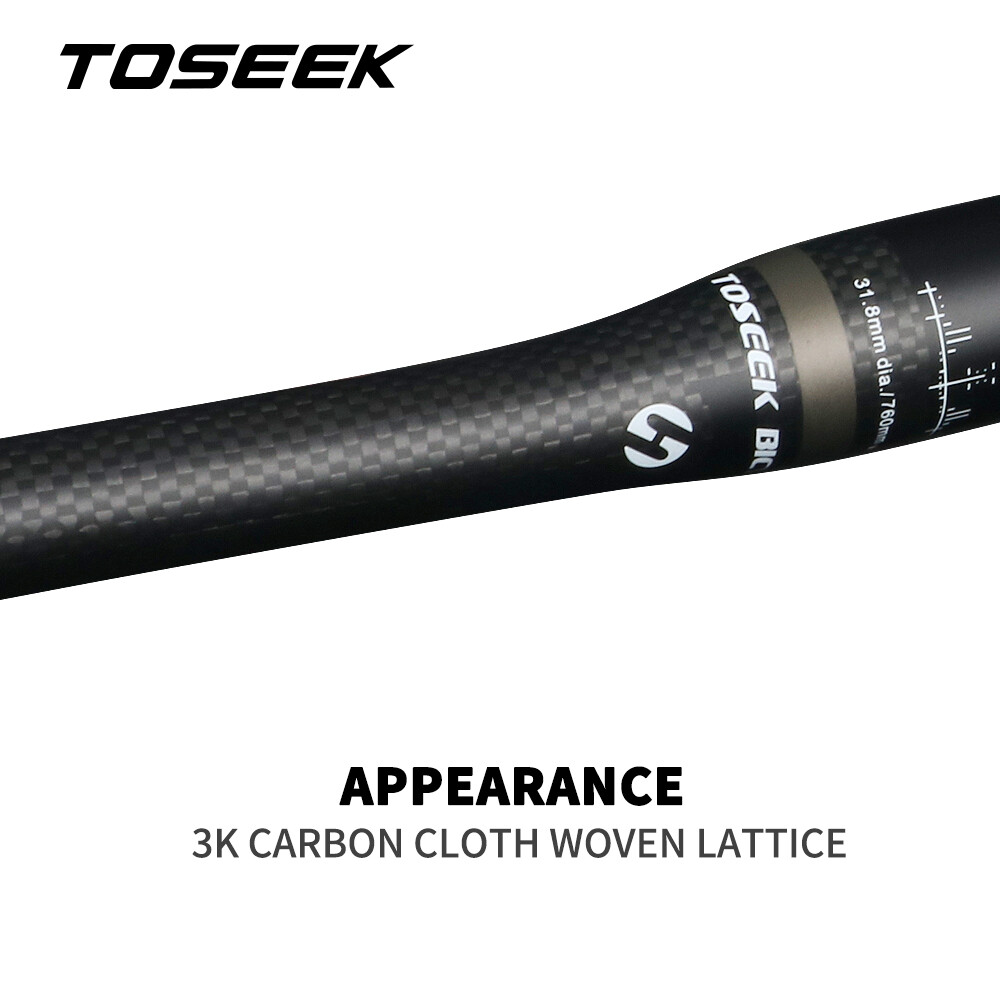 31.8mm Carbon Bicycle Handlebar Mountain Bike Flat Bar Rise Bar 580-760mm Black