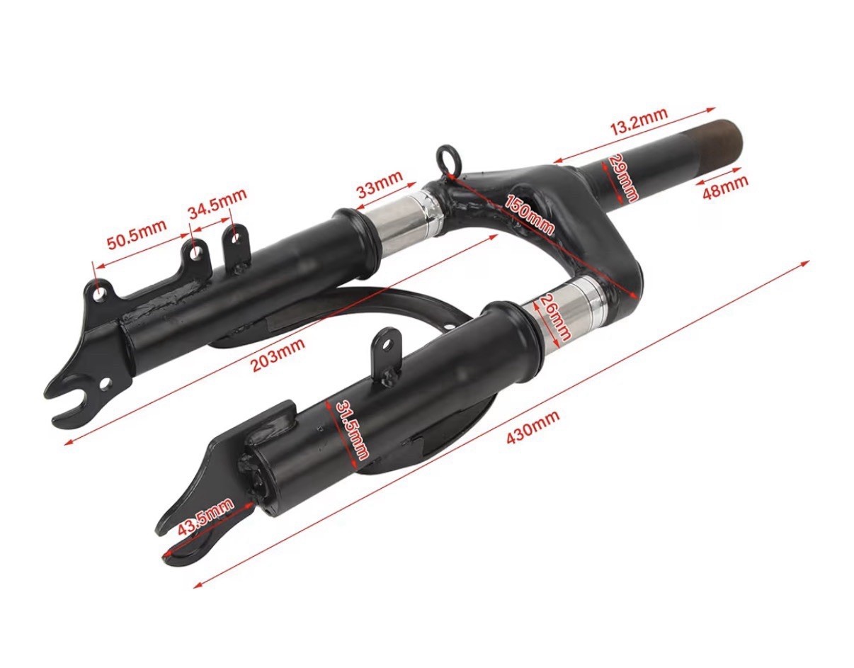 12” Inch Front Forks Suspension For E Bike Scooter Electric Dirtbike