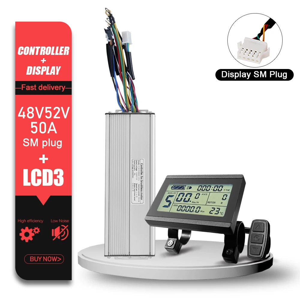 Electric Bike KT Brushless Controller 36V 48V 15A/17A/22A/30A/35A/50A SM Plug