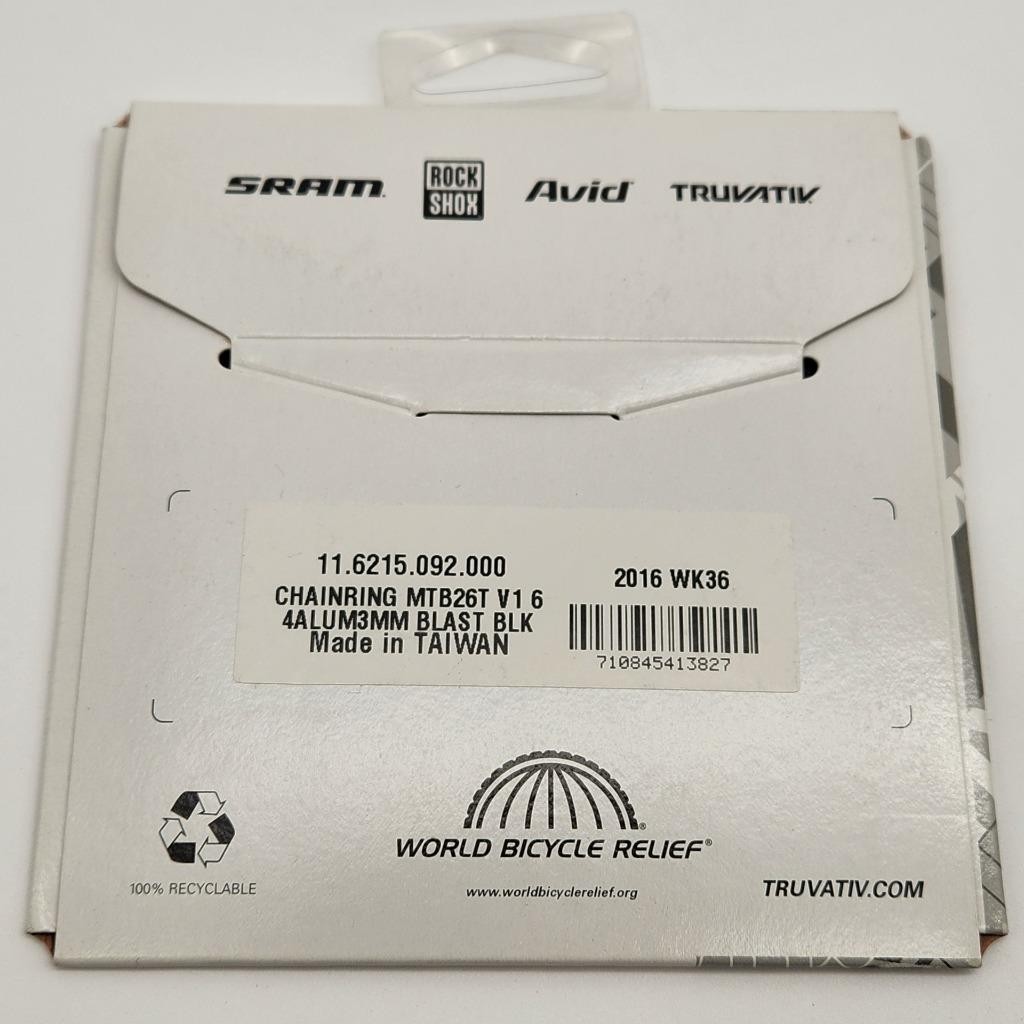 Truvativ 9-Speed 26T V1 Blast Black MTB Bike Inner Chainring 64mm BCD – OPENED